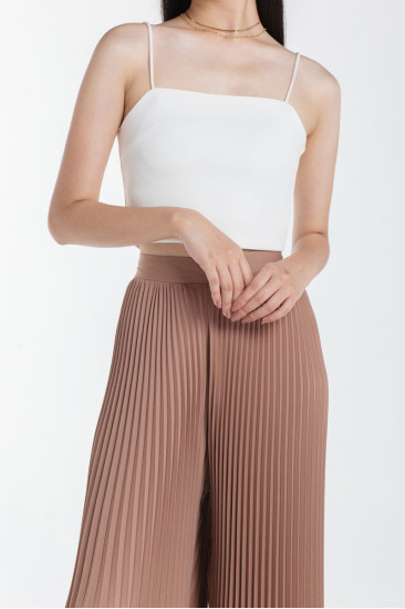 Paige Pleated Pants in Cappuccino