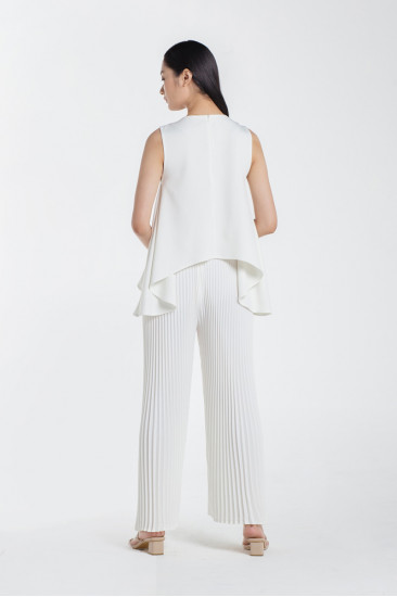 Paige Pleated Pants in White
